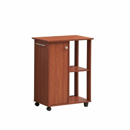 MADE-TO-ORDER 23.6 in. Wide Open Shelves & Cabinet Space Kitchen Cart, Cherry MA2975625